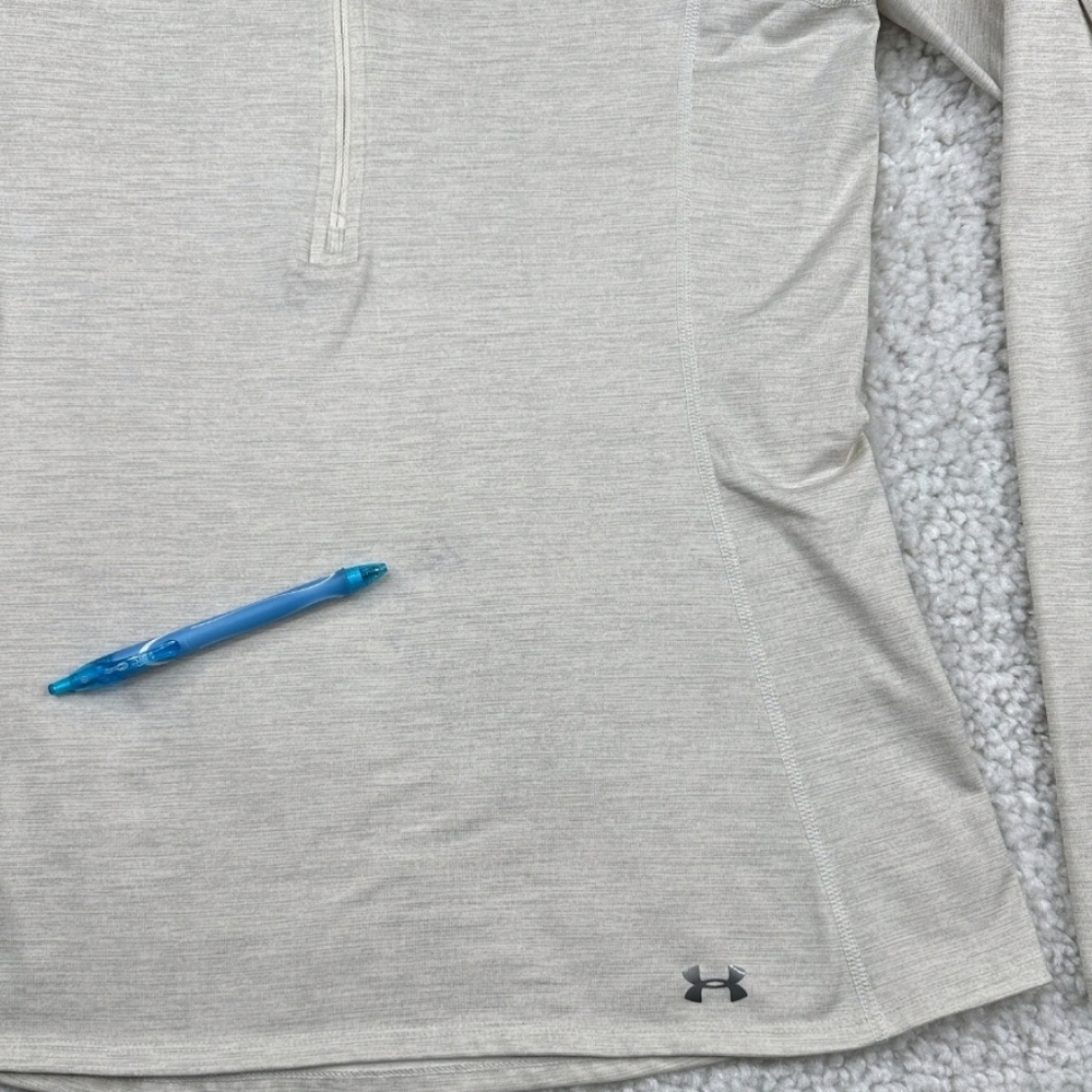 Under Armour Cold Gear Fitted 1/2 Zip Shirt Ivory Cream Womens  Size M - Picture 7 of 8